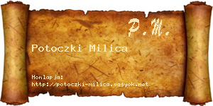 Potoczki Milica névjegykártya